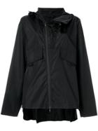 Sàpopa Off-centre Zip Raincoat - Black