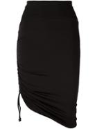 Pierre Balmain Ruched Detail Midi Skirt, Women's, Size: 36, Black, Spandex/elastane/viscose
