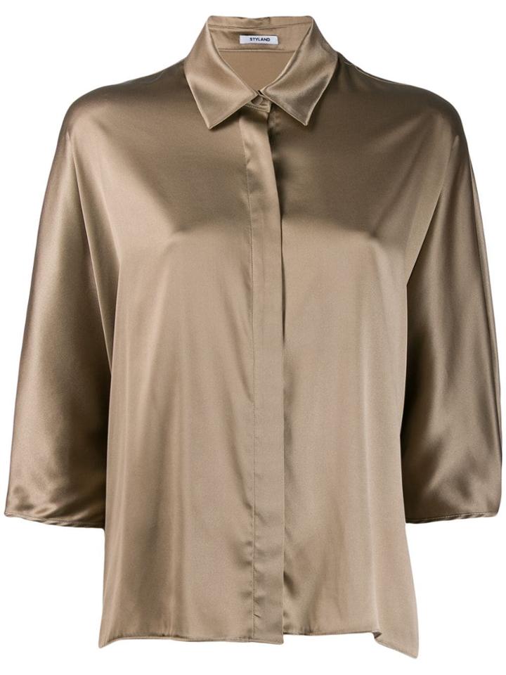 Styland Fluid Shirt - Brown