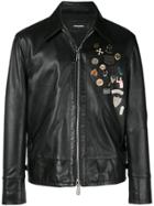 Dsquared2 Embellished Leather Jacket - Black