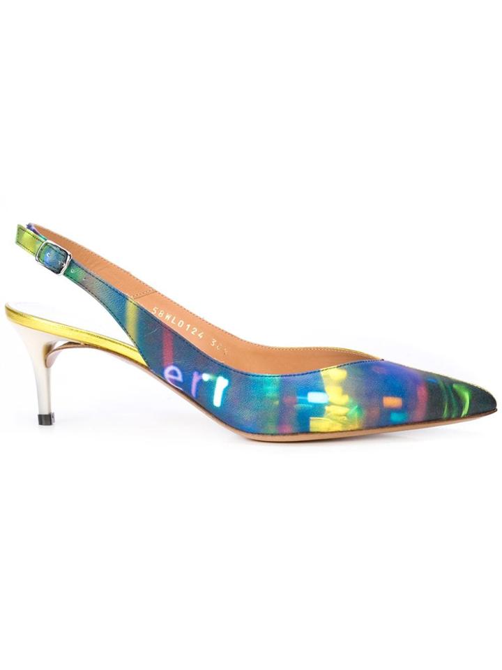 Maison Margiela Printed Colourblock Slingback Pumps - Multicolour