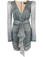 Patbo Ombre Lurex Ruched Mini Dress - Silver