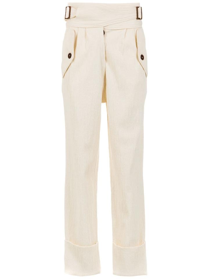 Framed 'checklist' Pantalone - Nude & Neutrals