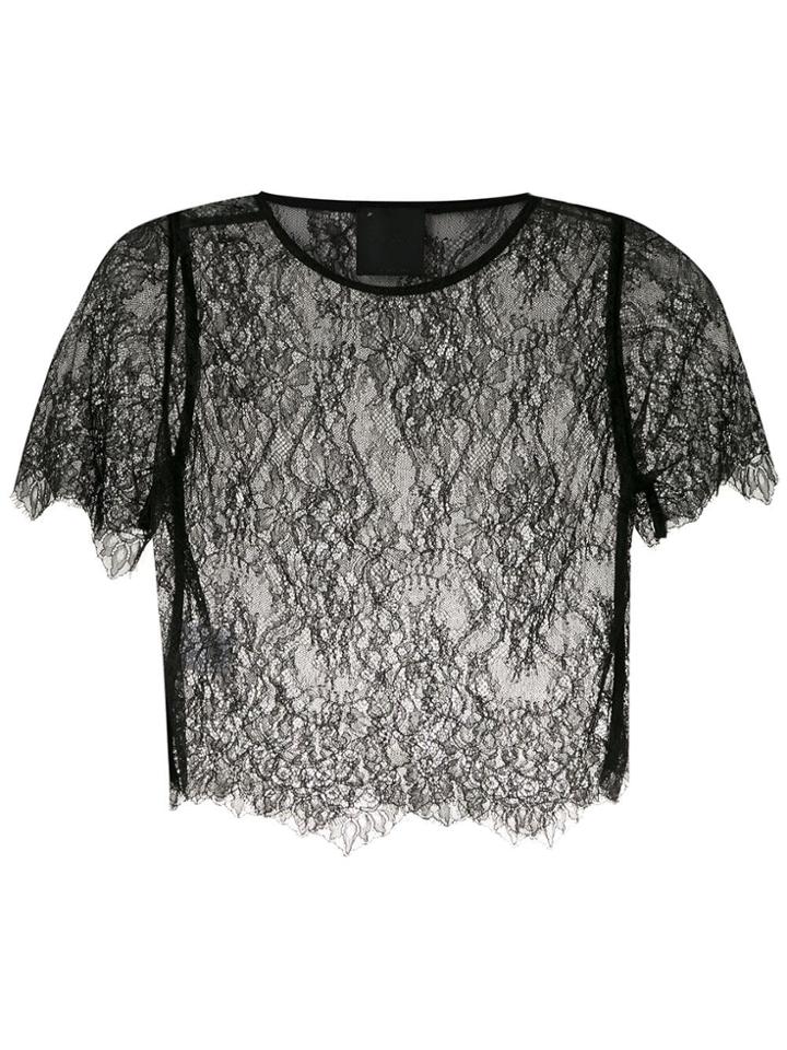 Andrea Bogosian Lace Sheer Blouse - Black