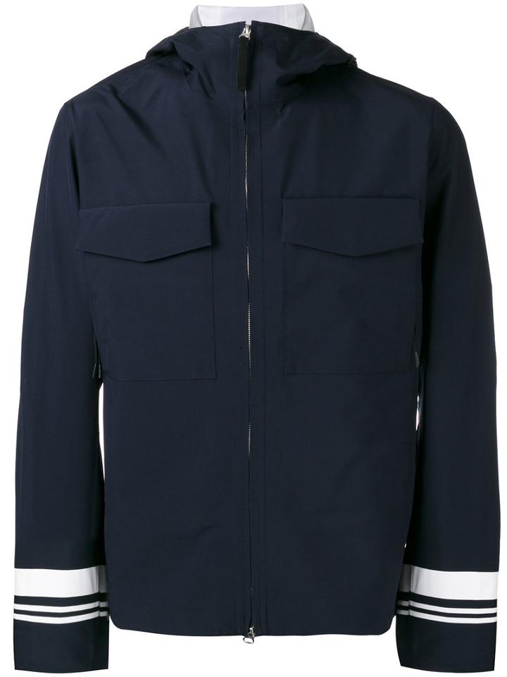 Stone Island - Hooded Logo Jacket - Men - Polyester - S, Blue, Polyester