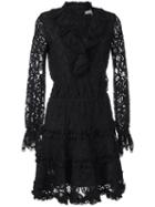 Alexis Choker Detail Knitted Dress, Women's, Size: Small, Black, Cotton/nylon/rayon/spandex/elastane