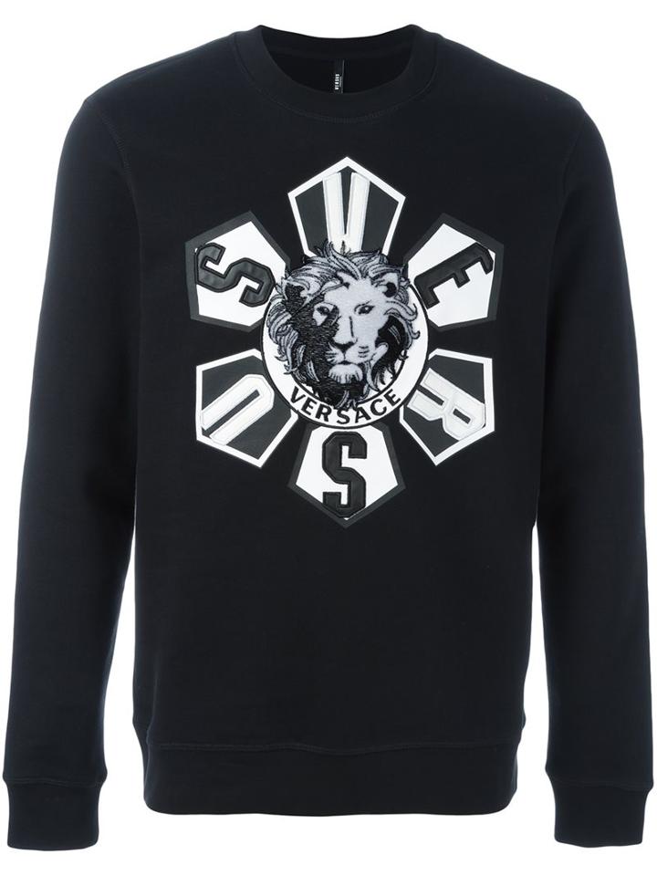 Versus Logo Print Sweatshirt, Men's, Size: Xl, Black, Cotton