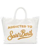 Mc2 Saint Barth Fantasia Fringe Trim Tote - White