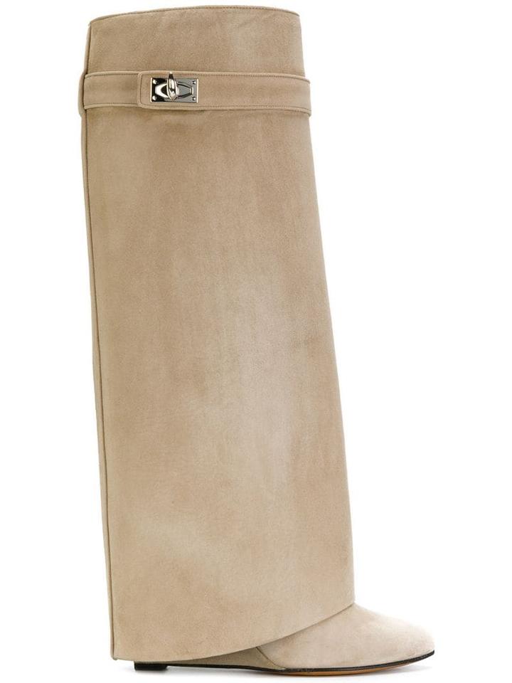 Givenchy Shark Lock Knee High Boots - Neutrals