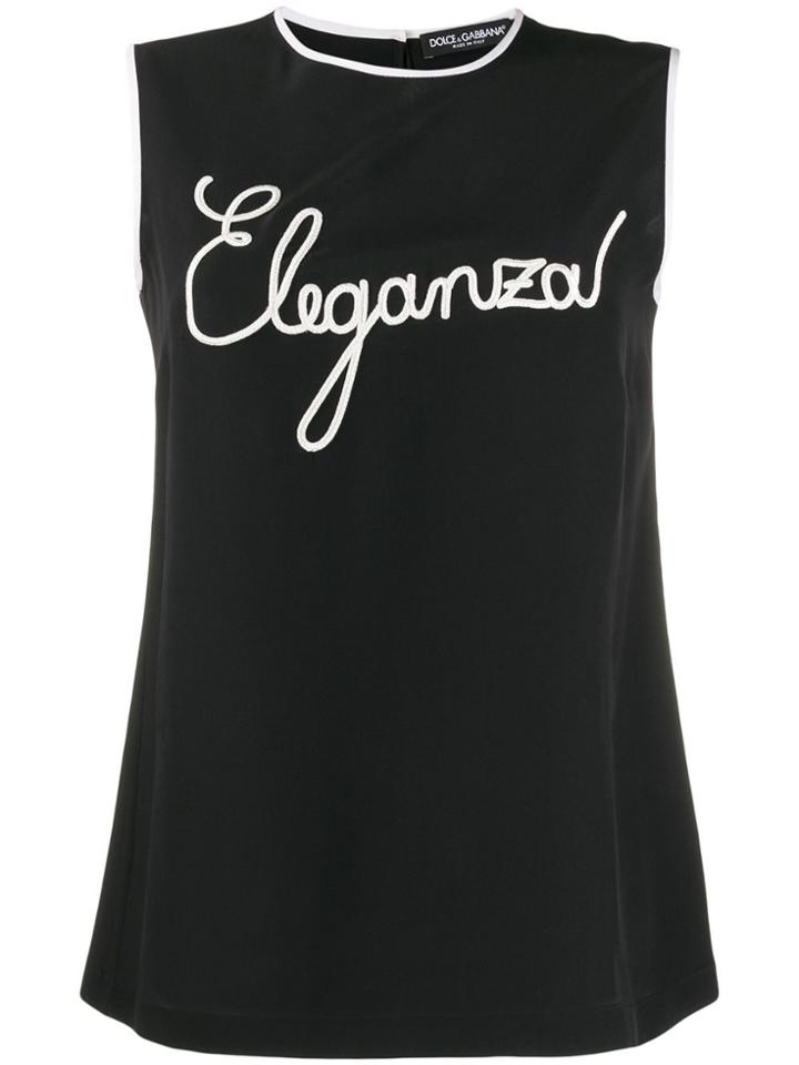 Dolce & Gabbana Logo Detail Tank Top - Black