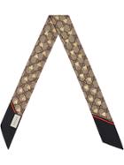 Gucci Gg Bees Silk Neck Bow - Brown