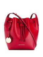 Emporio Armani Logo Tag Bucket Bag - Red