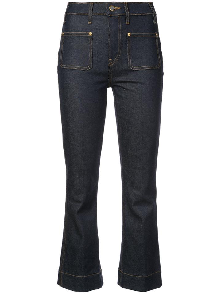 Khaite Bootcut Cropped Jeans - Blue
