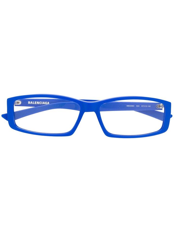 Balenciaga Eyewear Rectangular Frame Glasses - Blue
