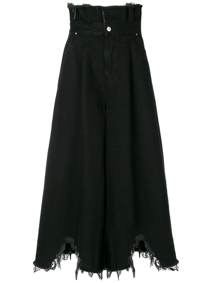 Diesel Distressed Denim Palazzo Trousers - Black