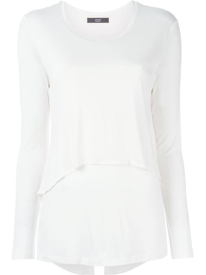 Steffen Schraut Layered Longsleeved T-shirt, Women's, Size: 42, Nude/neutrals, Viscose