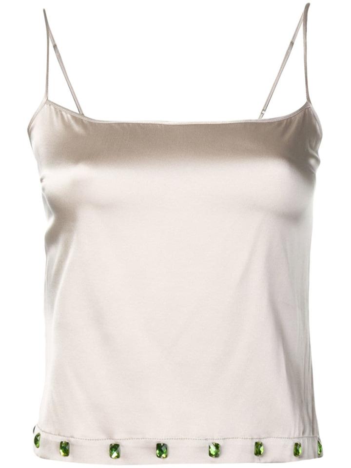 Priscavera Embellished Satin Camisole - Neutrals