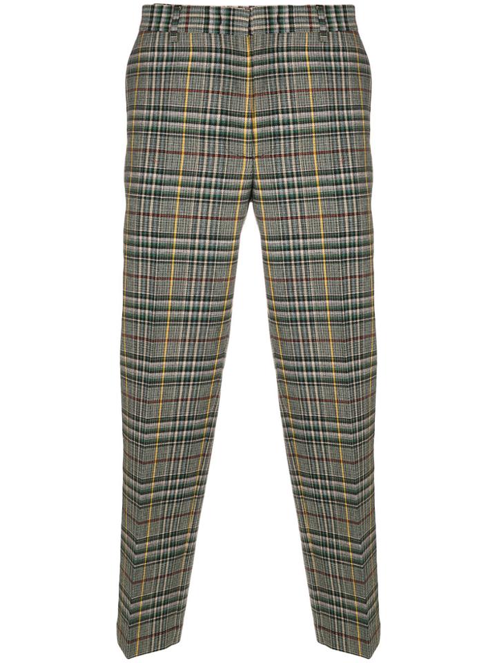 Msgm Checked Trousers - Green