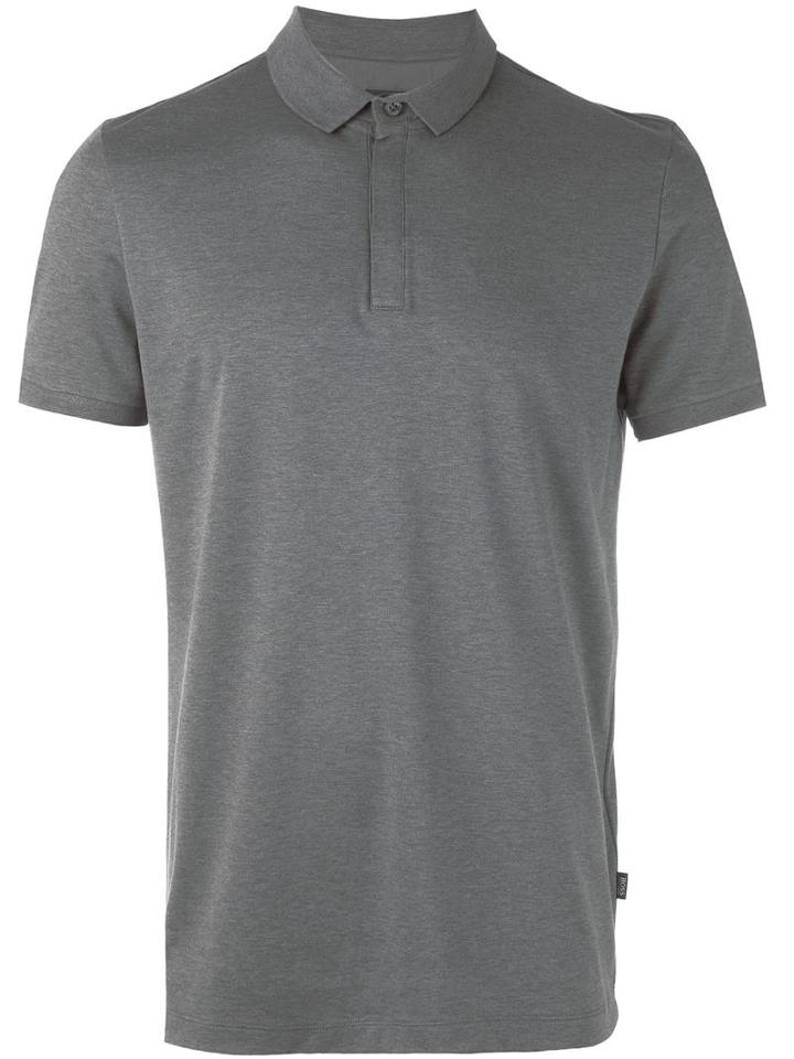 Boss Hugo Boss Concealed Fastening Polo Shirt, Men's, Size: Large, Grey, Cotton