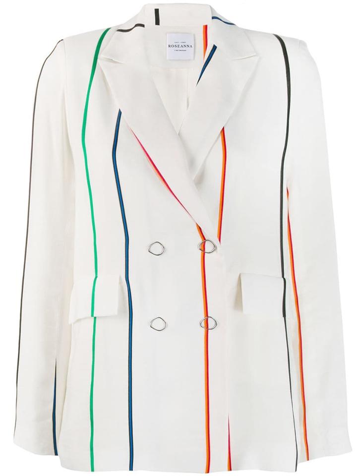Roseanna Pinstripe Double Breasted Blazer - White
