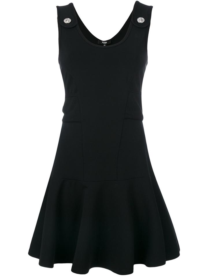 Versus Ruffle Lion Button Dress - Black