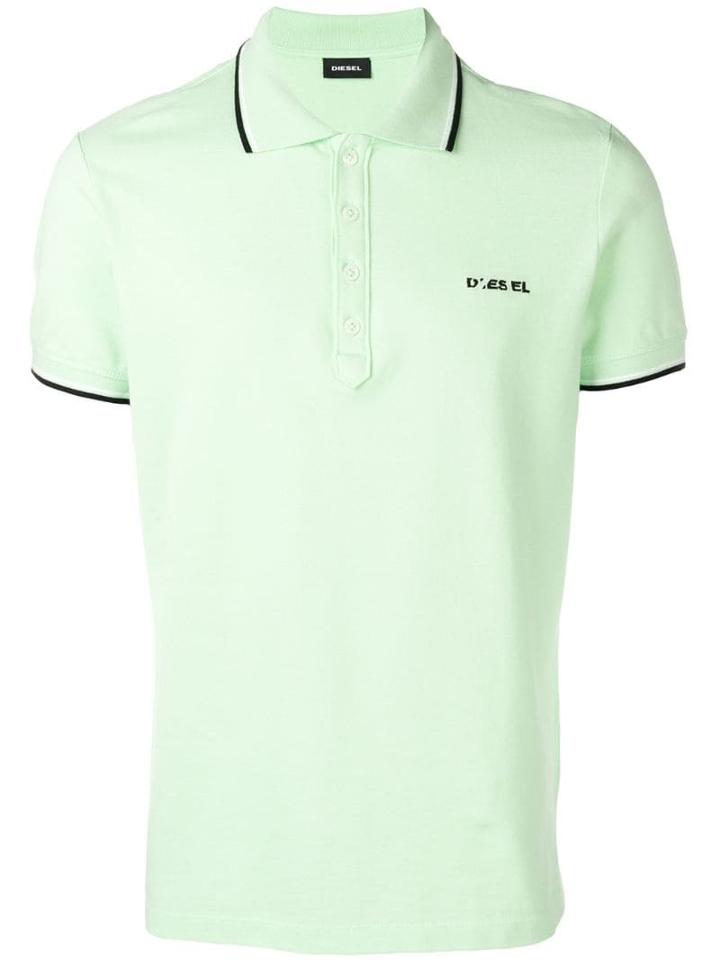 Diesel Polo With Coloured Trim Collar - Green