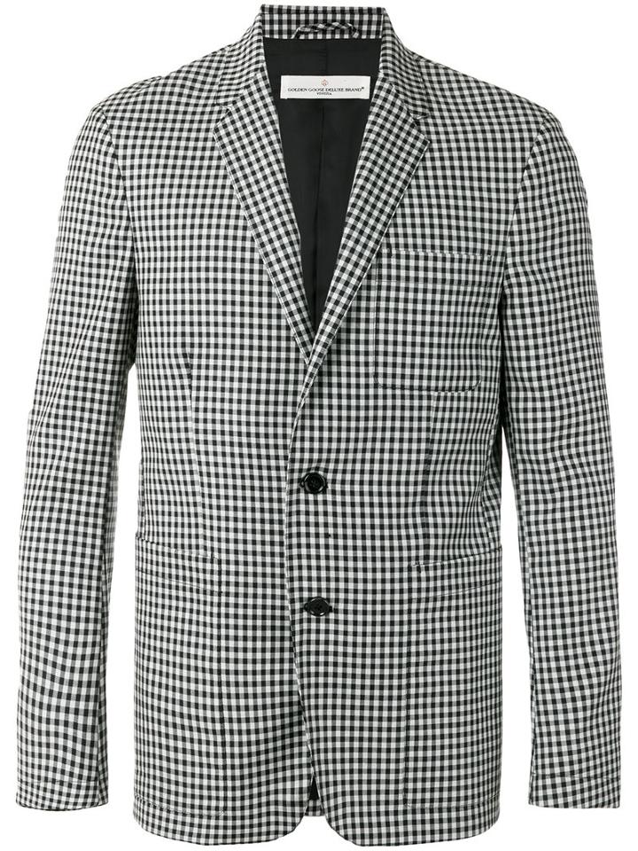 Golden Goose Deluxe Brand Checked Blazer, Men's, Size: Large, Black, Virgin Wool/polyester/viscose/cupro