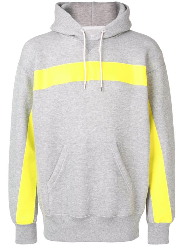 Sacai Reflective Tape Hoodie - Grey