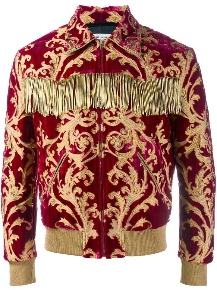 Saint Laurent Fringed Brocade Jacket