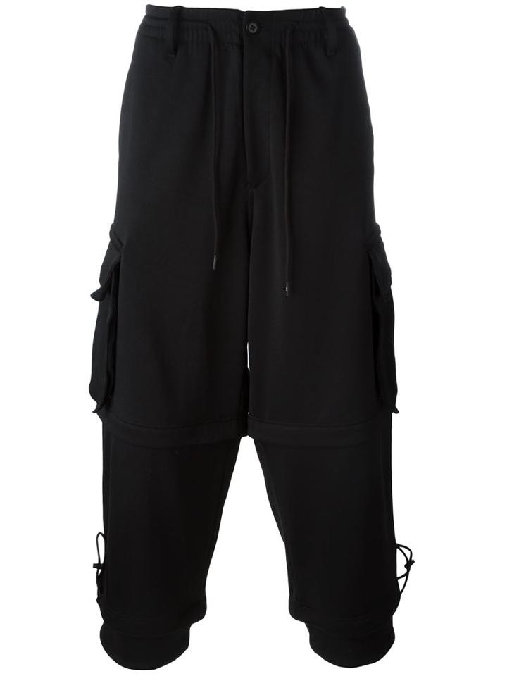 Y-3 Convertible Cargo Trousers, Men's, Size: Medium, Black, Cotton/polyester