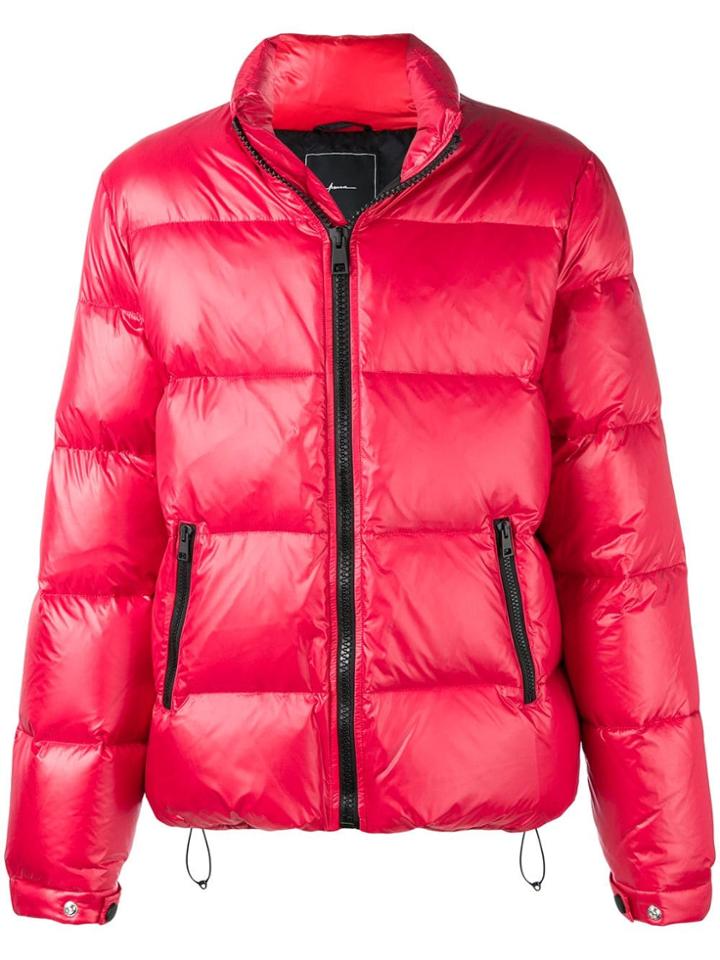 Paura Zipped Down Padded Jacket - Red