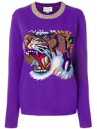 Gucci Tiger Knitted Sweater - Pink & Purple