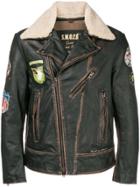 S.w.o.r.d 6.6.44 Shearling Collar Biker Jacket - Black