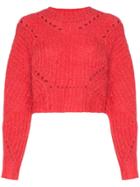 Isabel Marant Iroen Cropped Chunky Knit Jumper - Red