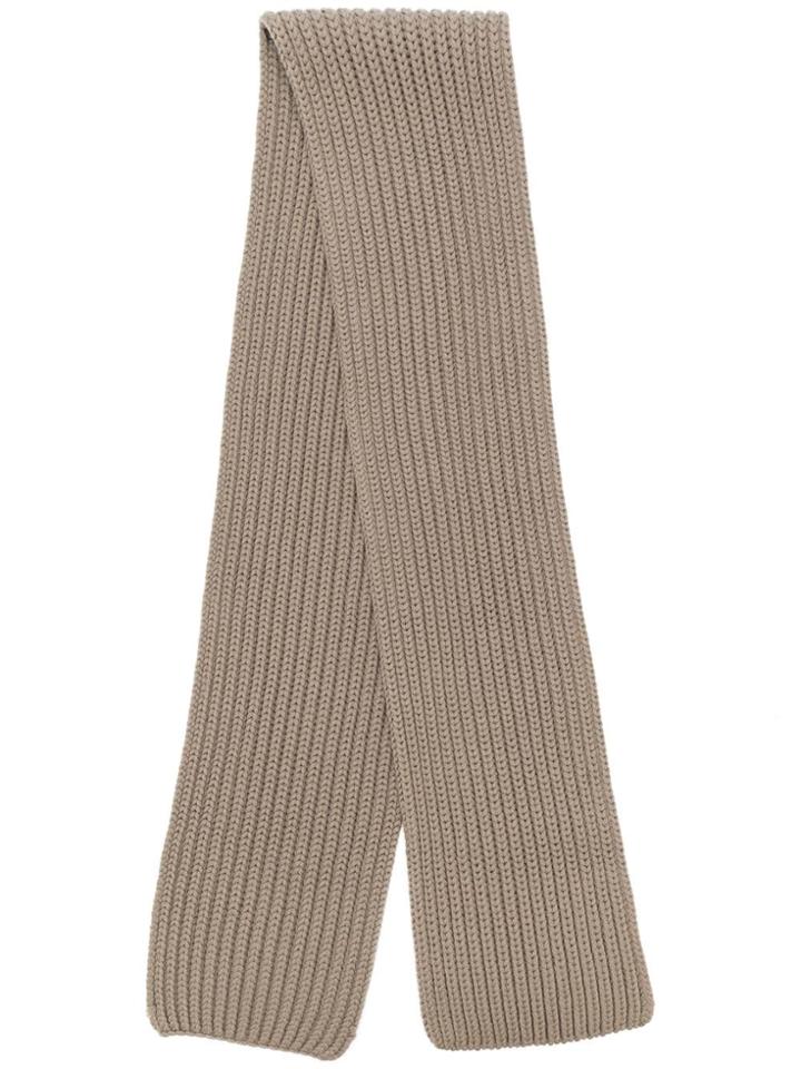 Neil Barrett Ribbed Knit Scarf - Brown