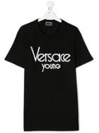 Young Versace Teen Logo Print T-shirt - Black