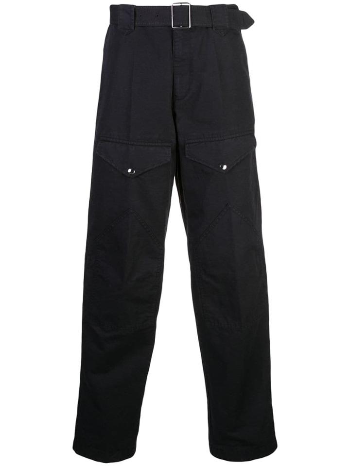 Givenchy Belted Straight-leg Trousers - Black