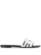 Msgm Logo Strap Detailed Slides - White