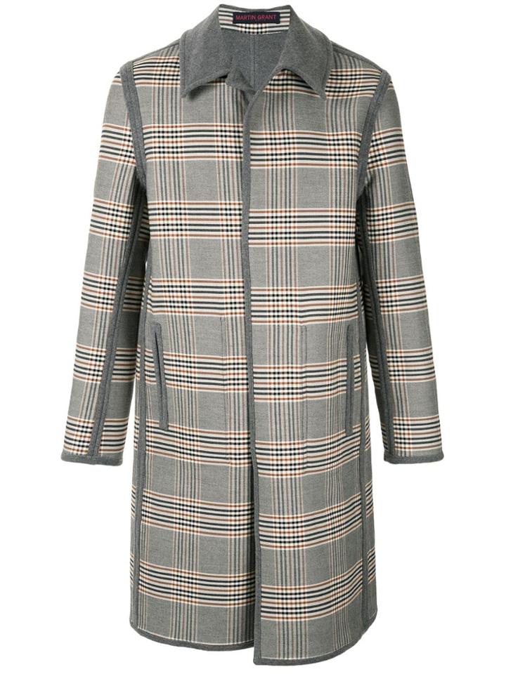 Martin Grant Reversible Checked Coat - Grey