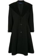 Comme Des Garçons Pre-owned Exaggerated Lapel Flared Coat - Black