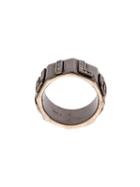Lynn Ban Letters Thick Ring, Size: 8 1/2, Metallic