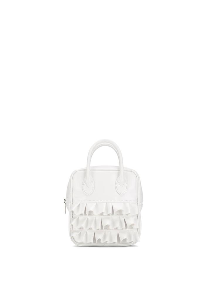 Comme Des Garçons Girl Small Ruffled Tote Bag - White