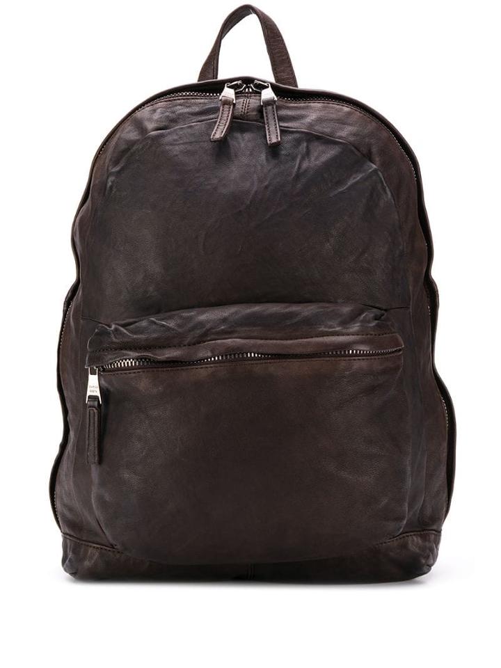 Giorgio Brato Crinkle Effect Backpack - Brown