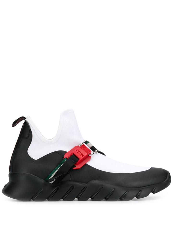 Fendi Buckle Sneakers - White