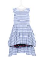 Jean Paul Gaultier - Teen Stepped Hem Striped Dress - Kids - Cotton/polyamide - 16 Yrs, White