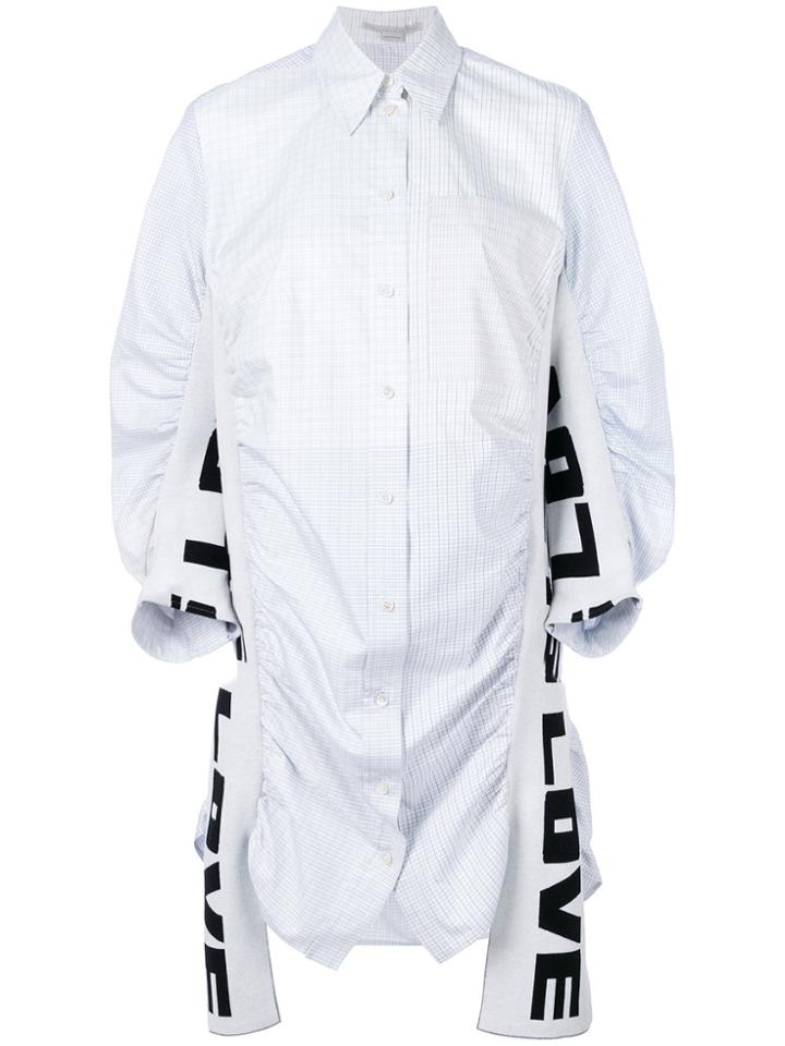 Stella Mccartney Slogan Strip Checked Shirt - White