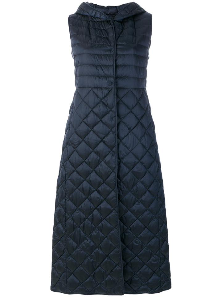 's Max Mara Long Quilted Padded Gilet - Blue