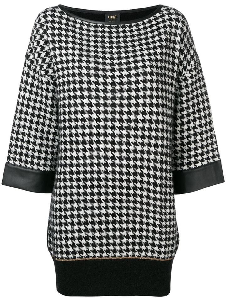 Liu Jo Houndstooth Pattern Jumper - Black