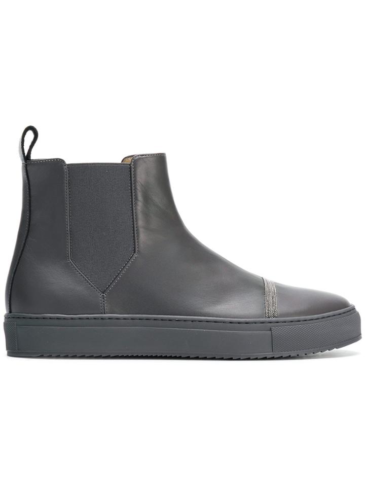 Fabiana Filippi Bead Embellished Ankle Boots - Grey