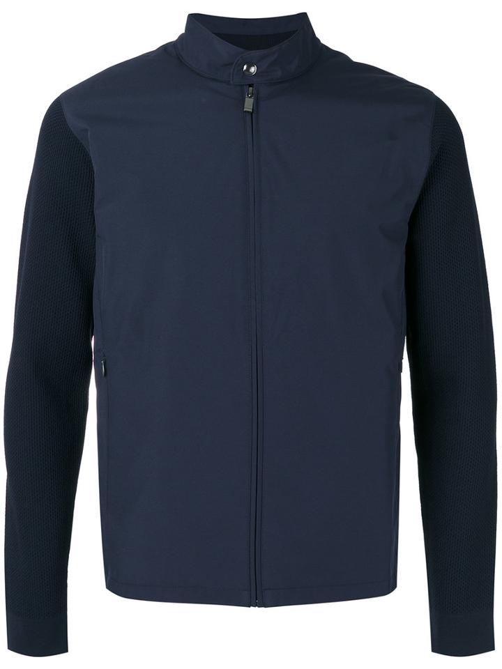 Z Zegna - Contrast Sleeve Jacket - Men - Cotton/polyamide/polyester - Xl, Blue, Cotton/polyamide/polyester